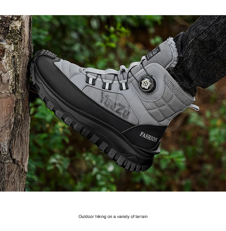 Winter-Outdoor-Arbeitsschuhe mit warmem Fleecefutter, trendige und vielseitige Herrenschuhe, leicht zu tragende, tragbare Herrenstiefel – Detail 10
