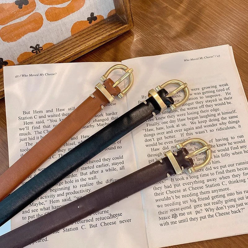 Корейские джинсовые ремни для женщин, роскошный дизайн, пояс, простой ретро-овал, черный, золотой ремень с пряжкой, женские ремни из искусственной кожи, женский тренд