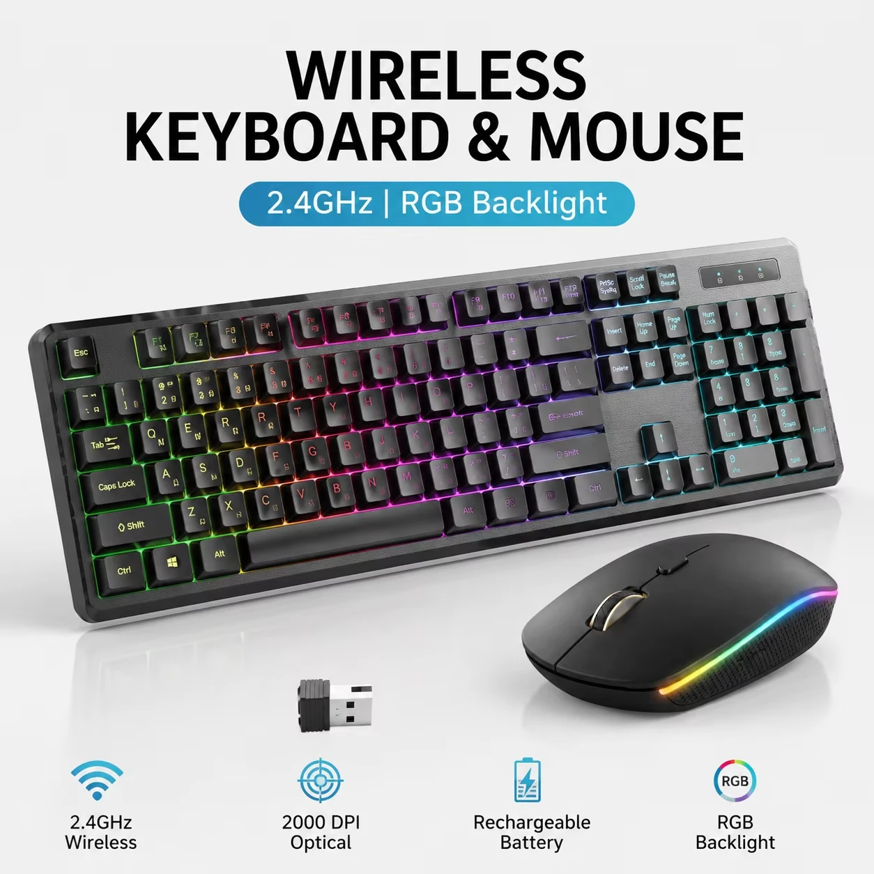 Combo tastiera e mouse wireles - Gaming Keyboard Mouse And Headset Combo recensione e prezzo