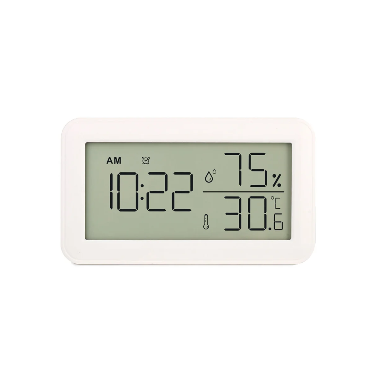 Thermometer Hygrometer Indoor with Alarm Clock, LCD Digital Thermometer, for Room, Living Room, Wine Cellar (White)