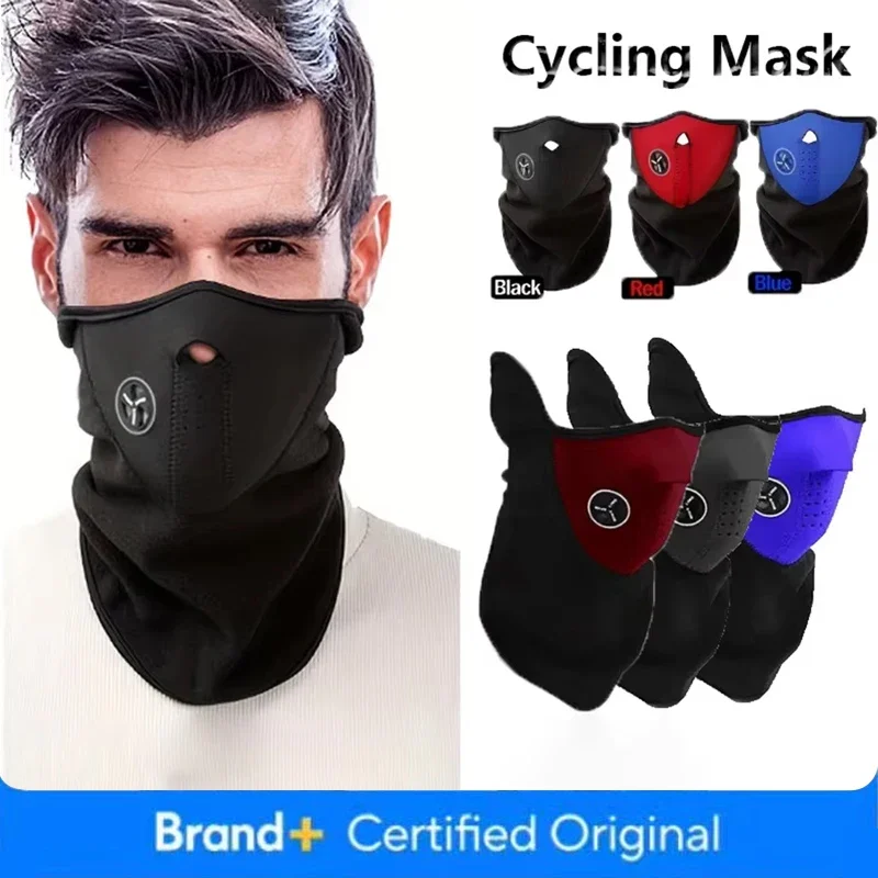 Winter Cycling Mask Warm Windproof Dustproof Motocycle Half Face Cover Breathable Mesh Polar Fleece Thermal Ski Face Mask