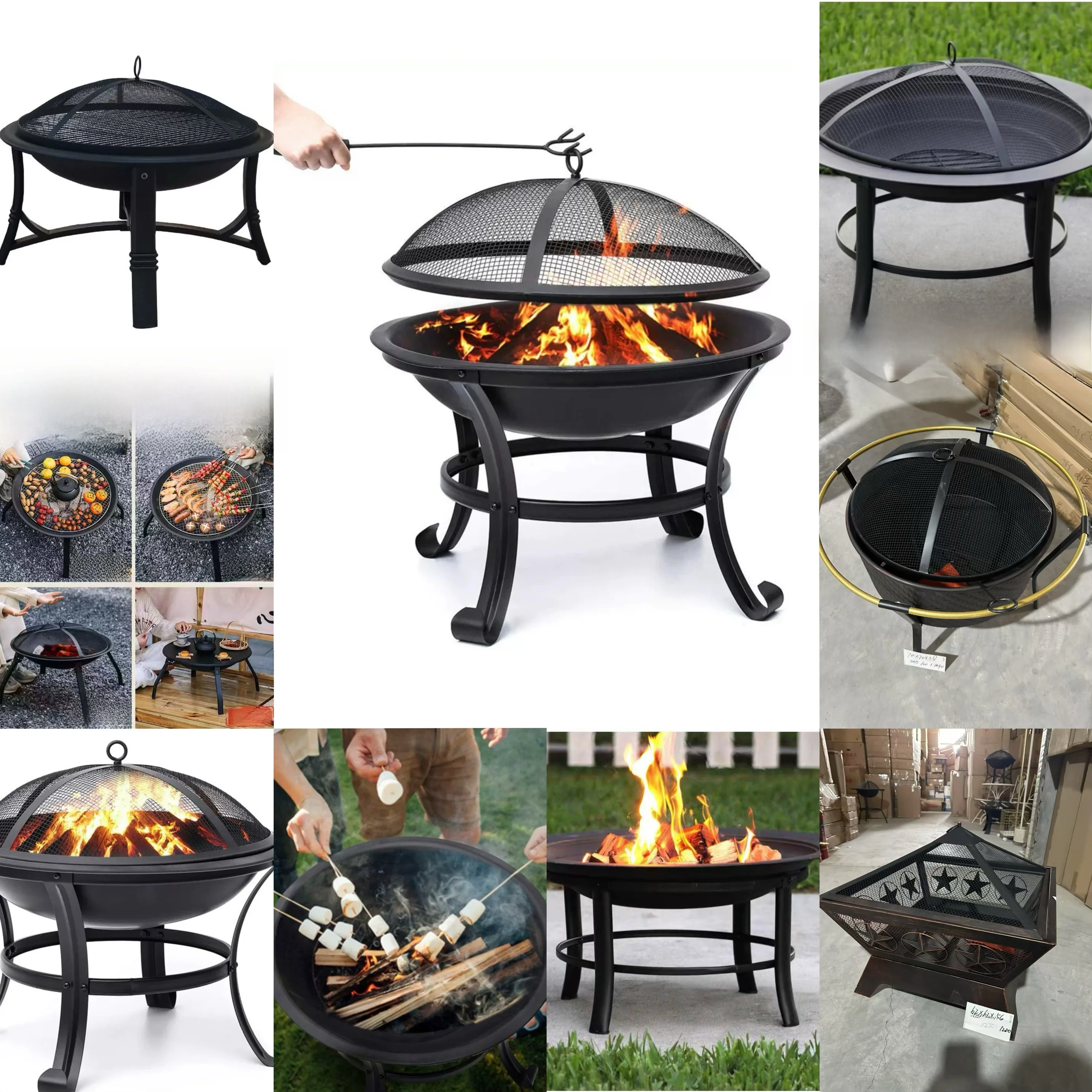 

Уличная портативная печь-костровище для чаепития, приготовления барбекю и садовых посиделок, устойчивая к ржавчине, долговечная, для путешествий