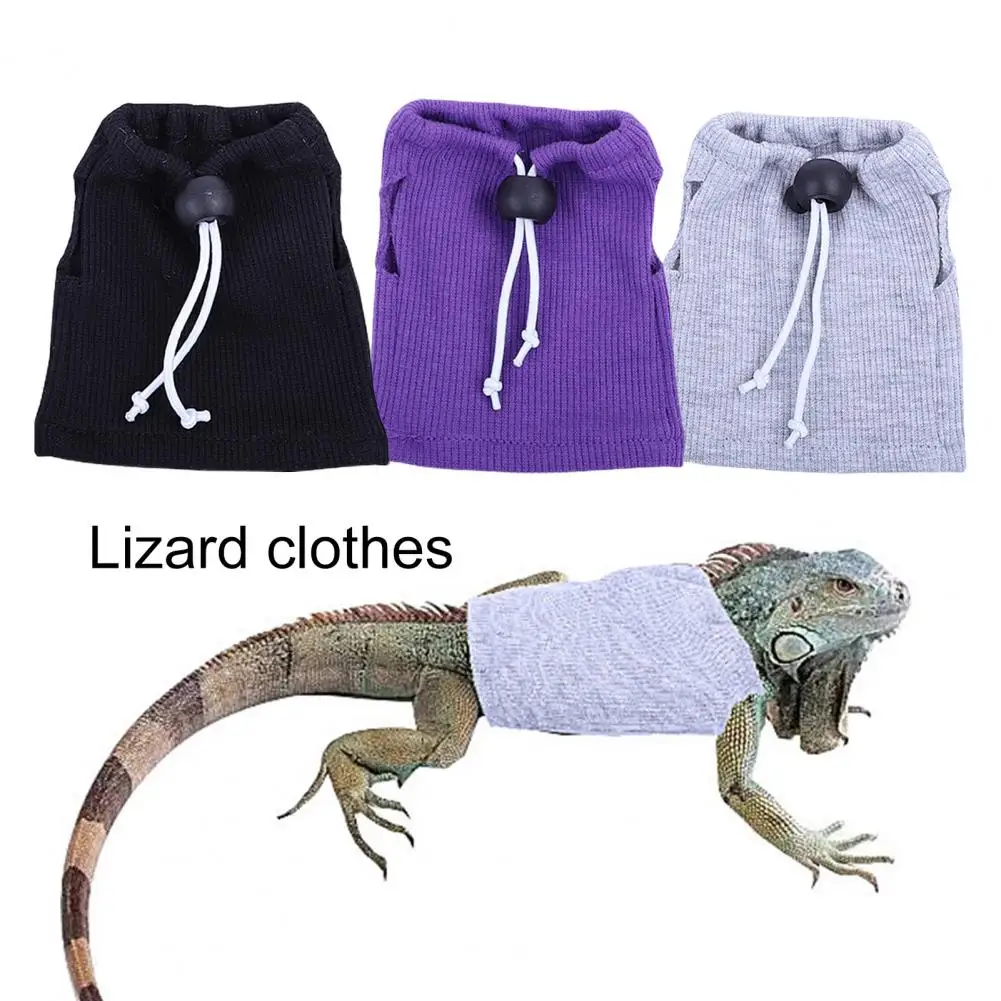 Lizard Clothes Sleeveless Breathable Buckle Adjustment Reptile Bearded Dragon T-Shirt Vest Top Small Animals Clothes for Gecko