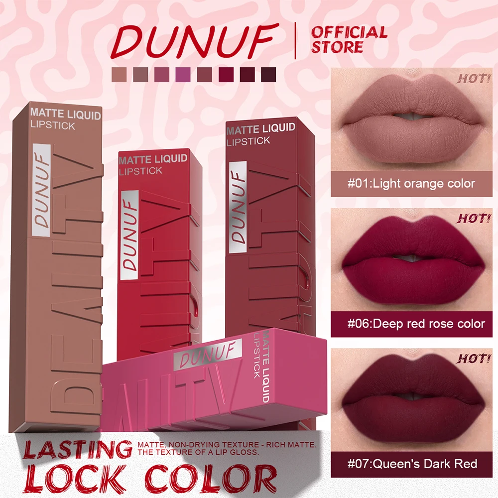 8 個のリキッドマットリップスティックベルベットマット女性用メイクアップ、長持ちする防水ノンスティックカップ非退色リップグロス、防水性