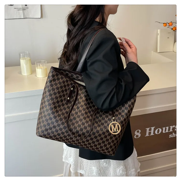 Große Kapazität Pendler-Tragetaschen Modische bedruckte Pu-Leder-Handtasche für Frauen College-Studenten Klasse Handtaschen Schultertasche – Detail 21