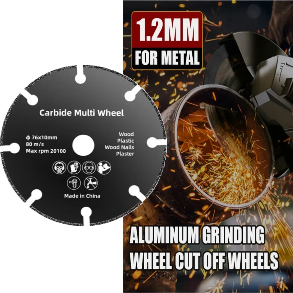 Disco de corte para cortador de aço Angle Grinder, Resina Circular Rebolo, Lâmina de serra, Ferramentas Elétricas Acessórios, 10mm Bore, 3 ", 1Pc
