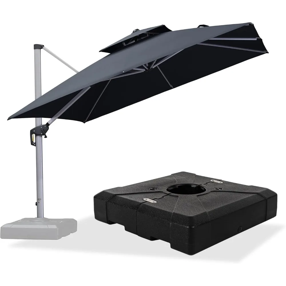 

10 FT Cantilever Patio Umbrellas with Base Included,Large Square Offset Umbrella,Outdoor Aluminum Pool Umbrella