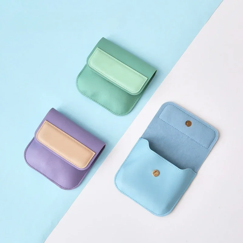 محفظة صغيرة جديدة وبسيطة بدون محفظة Airpods حافظة واقية للبطاقات حقيبة صغيرة أشتات حقيبة تخزين أحمر الشفاه