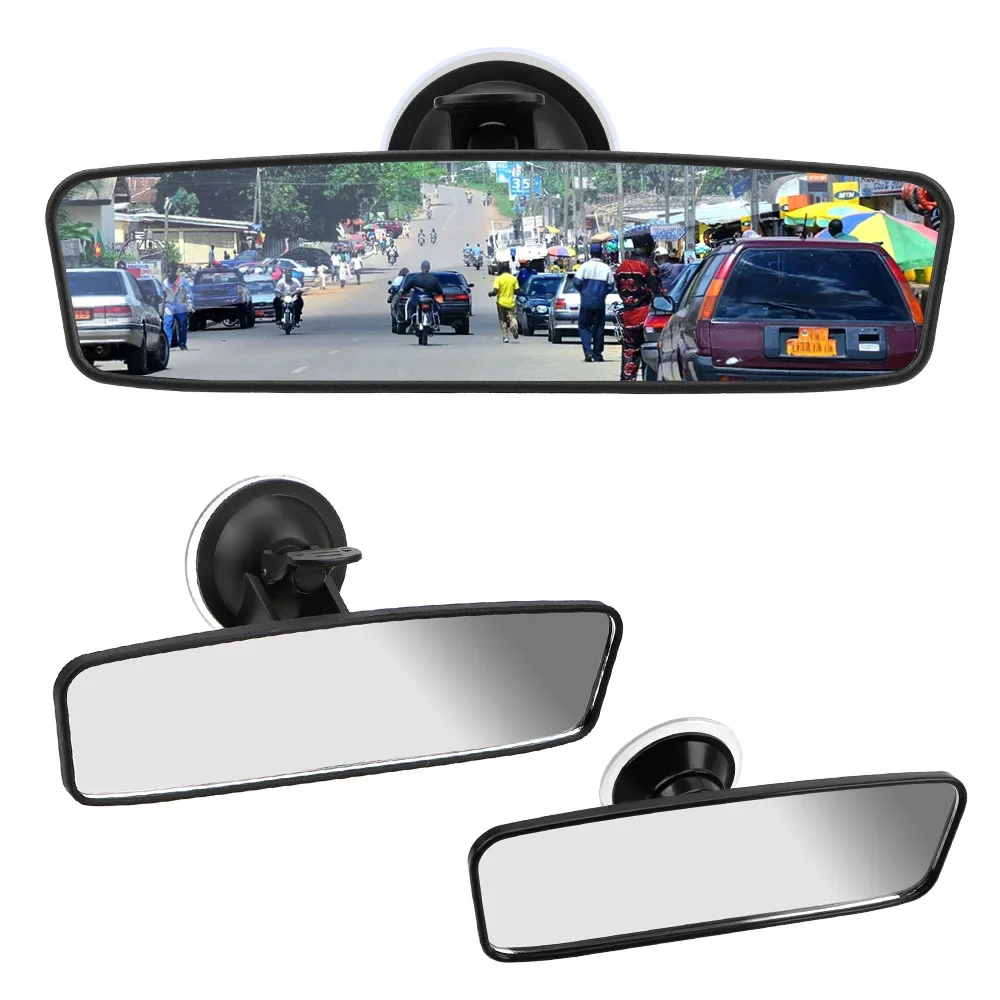 

Wide-angle Rearview Mirror Car-styling Interior Rear View Mirror Adjustable Suction Cup Universal 360 Rotates Car Rear Mirror