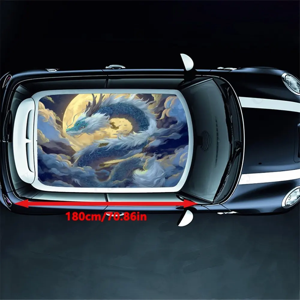 The hovering green dragon PVC material self-adhesive waterproof car roof sticker, paste firm and anti-ultraviolet, waterproof an