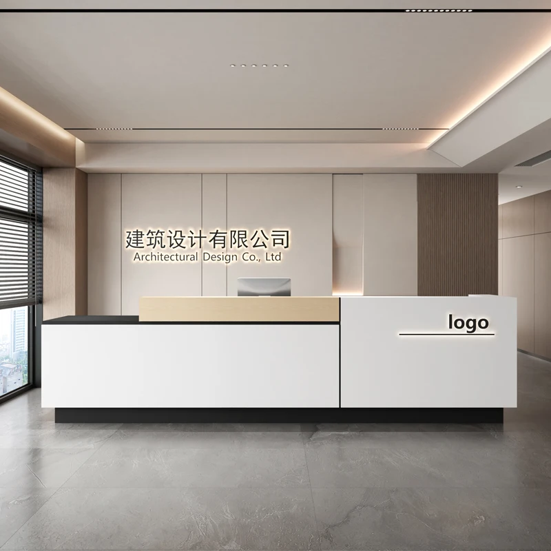 Banco White Reception Desk Marble Consul Podium Salon Cash Reception Desk Check Stand Comptoir De Caisse Luxury Furniture