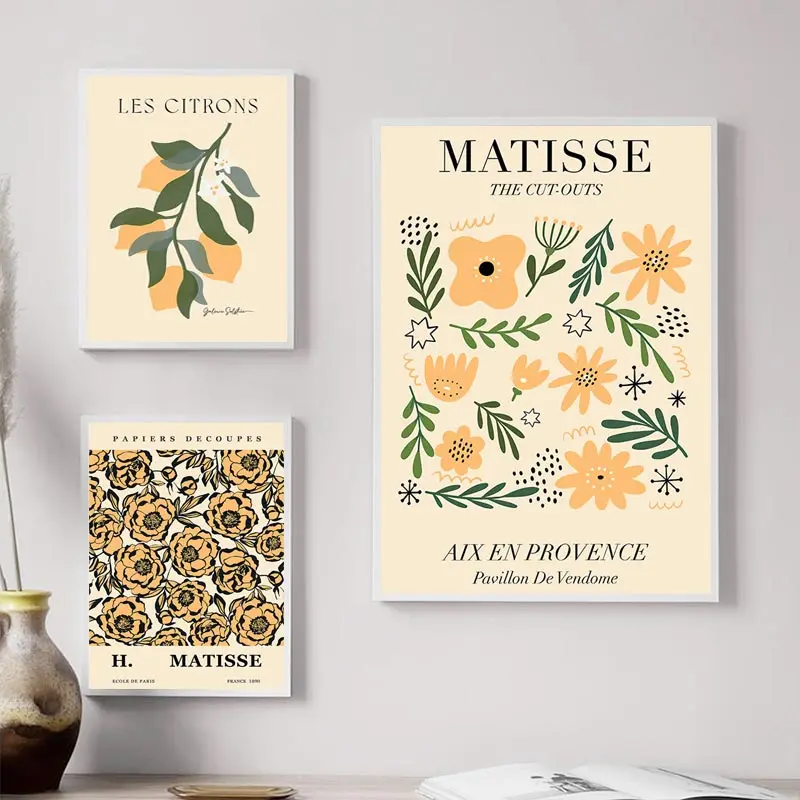 Matisse Flowers Market Yayoi Kusama  Abstract Wall Art Canvas Painting Posters and Prints Wall Pictures for Living Room Decor