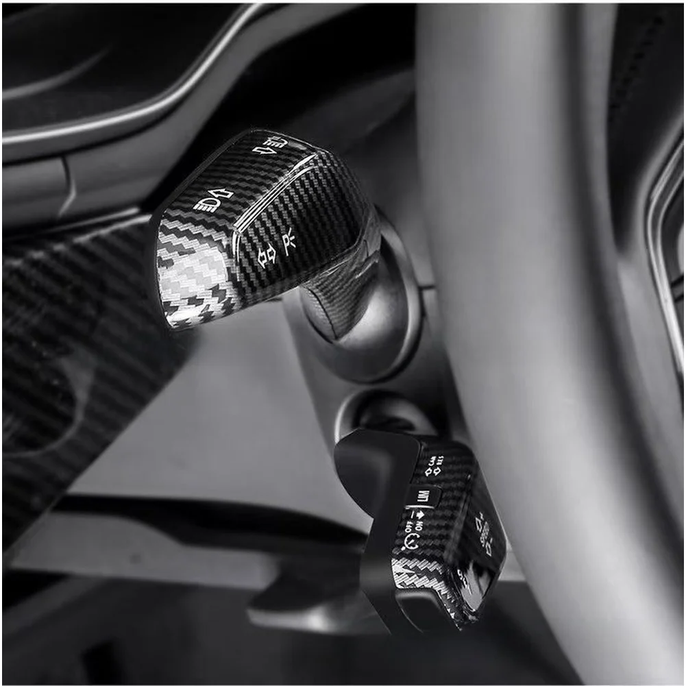 LHD Control Part Light Switch Rod Interior Switch Replacement Precision Fit for snap-on Installation Carbon Fiber Texture