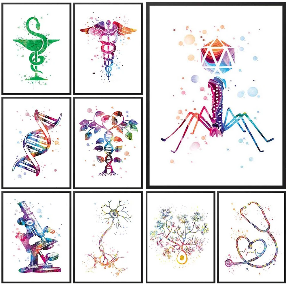 

Genetics DNA Replication Mitochondria Prints Poster Wall Art Canvas Painting Home Decor Wall Pictures For Living Room Unframed
