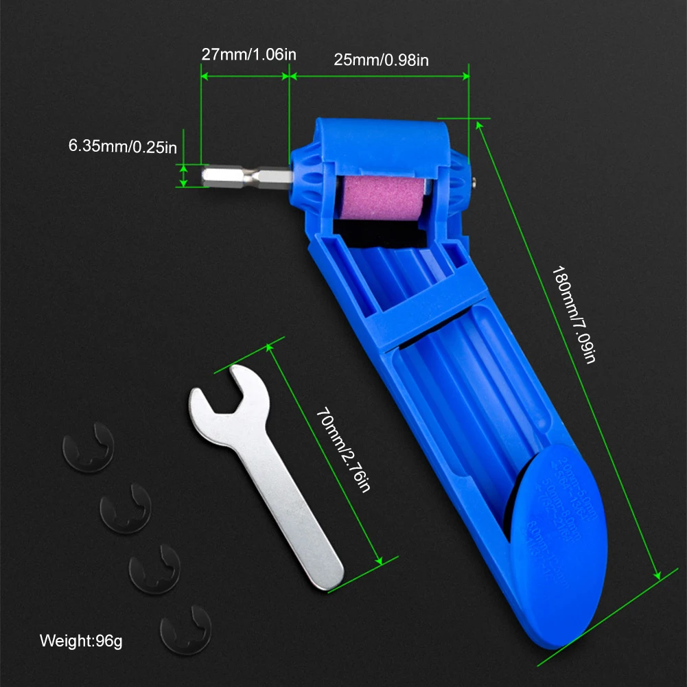 Drill Bit Sharpener Durable Labor-Saving Diamond Drill Bit Sharpening Tool With Grinding Wheel + Wrench For Iron-Based Drill Bit