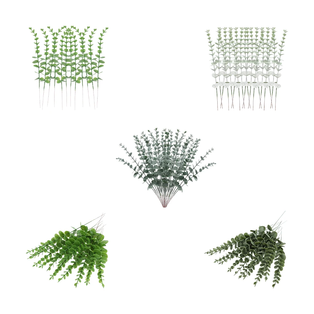 12pcs/set High Simulation Simulated Plants For Artificial Plants Decoration Life Low Price Simulated Plant Bouquet Dark