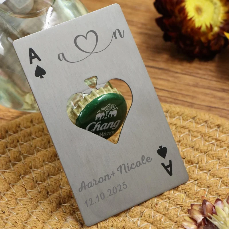 Personalized Bottle Opener, Ace of Spades Bottle Opener,Poker Gift, Name Bottle Openers, Party Favor,  Groomsman Gift