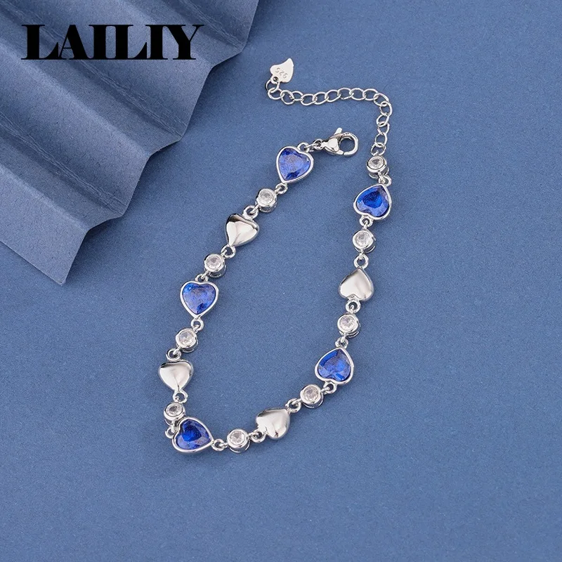 LAILIY 925 Sterling Silver New Hot Selling Ocean Heart Romantic Bracelet Bangle‌ For Women Fashion Jewelry Accessories