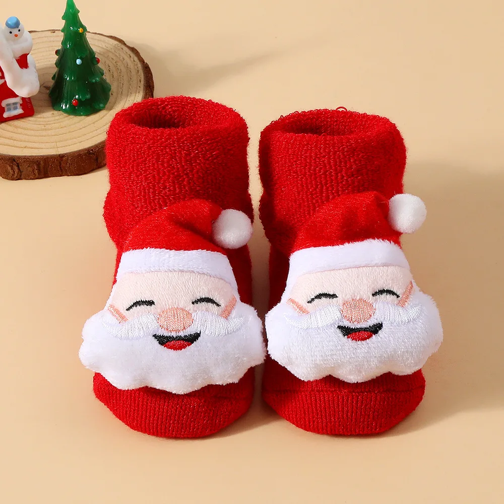 Kids Socks for Girls Boys Santa Claus Cotton Baby Socks for New Year Children's Christmas Socks For Girls Boys 0-12 Months