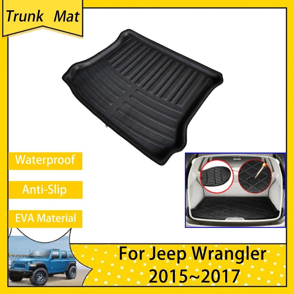 

Car Trunk Mats for Jeep Wrangler JK 2015 2016 2017 Accsesories 4 Doors SUV Auto Luggage FLoor Cargo Liner Boot Waterproof Carpet