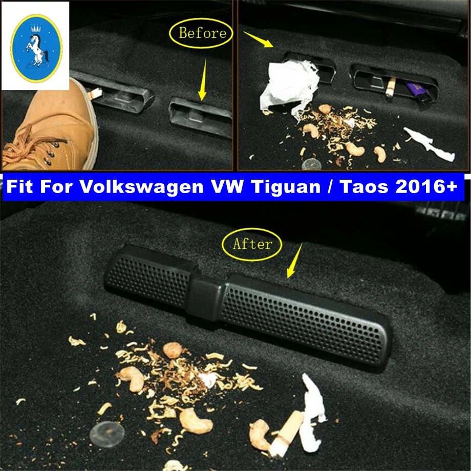 Seat Below Heat Floor Air Conditioner Duct Vent Outlet Grille Protector Cover Trim For Volkswagen VW Tiguan / Taos 2016 - 2022