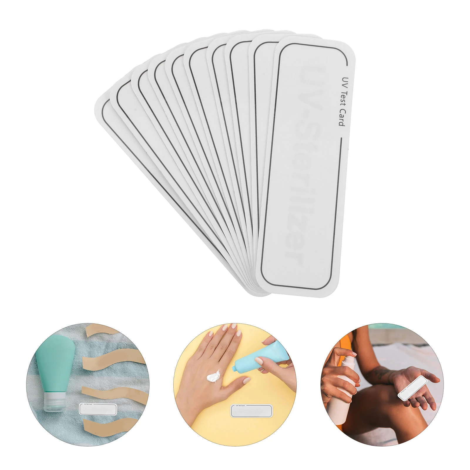 10 Pcs UV Intensity Strip Indicator Test Card Skincare Anti-UV Rays Testing Device for