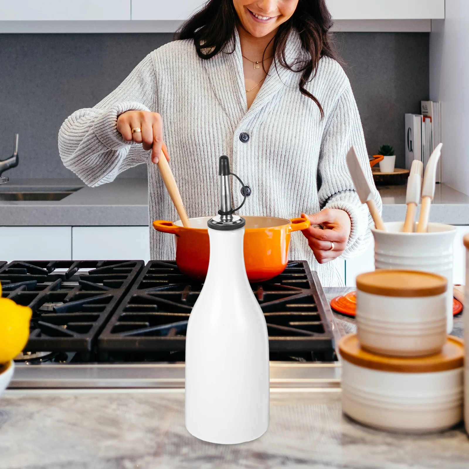 

Керамический дозатор для уксуса, герметичный контейнер для масла, дозатор для соевого соуса, кухонные принадлежности, японский стиль