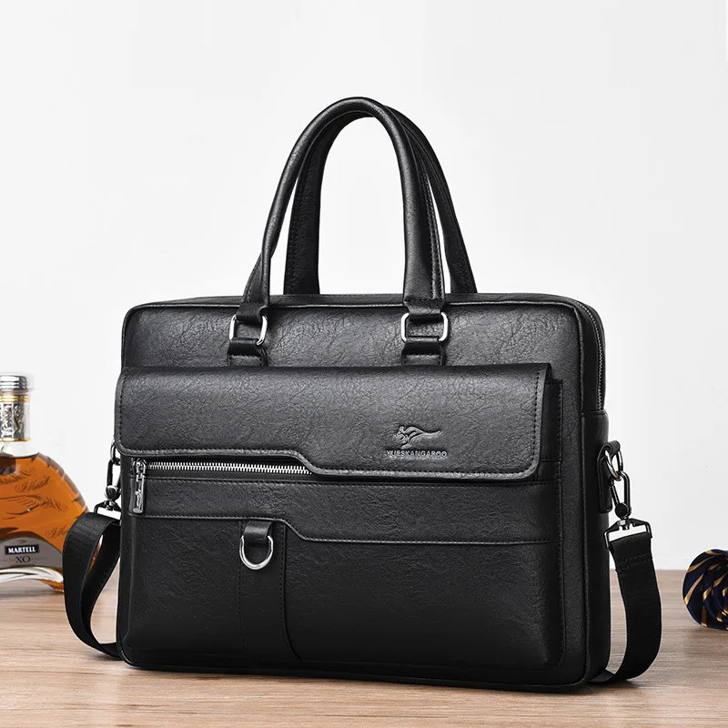 Horizontal Vintage Briefcases For Men Genuine Leather Handbag Luxury Male Shoulder Messenger Bag Business Laptop Tote Bag