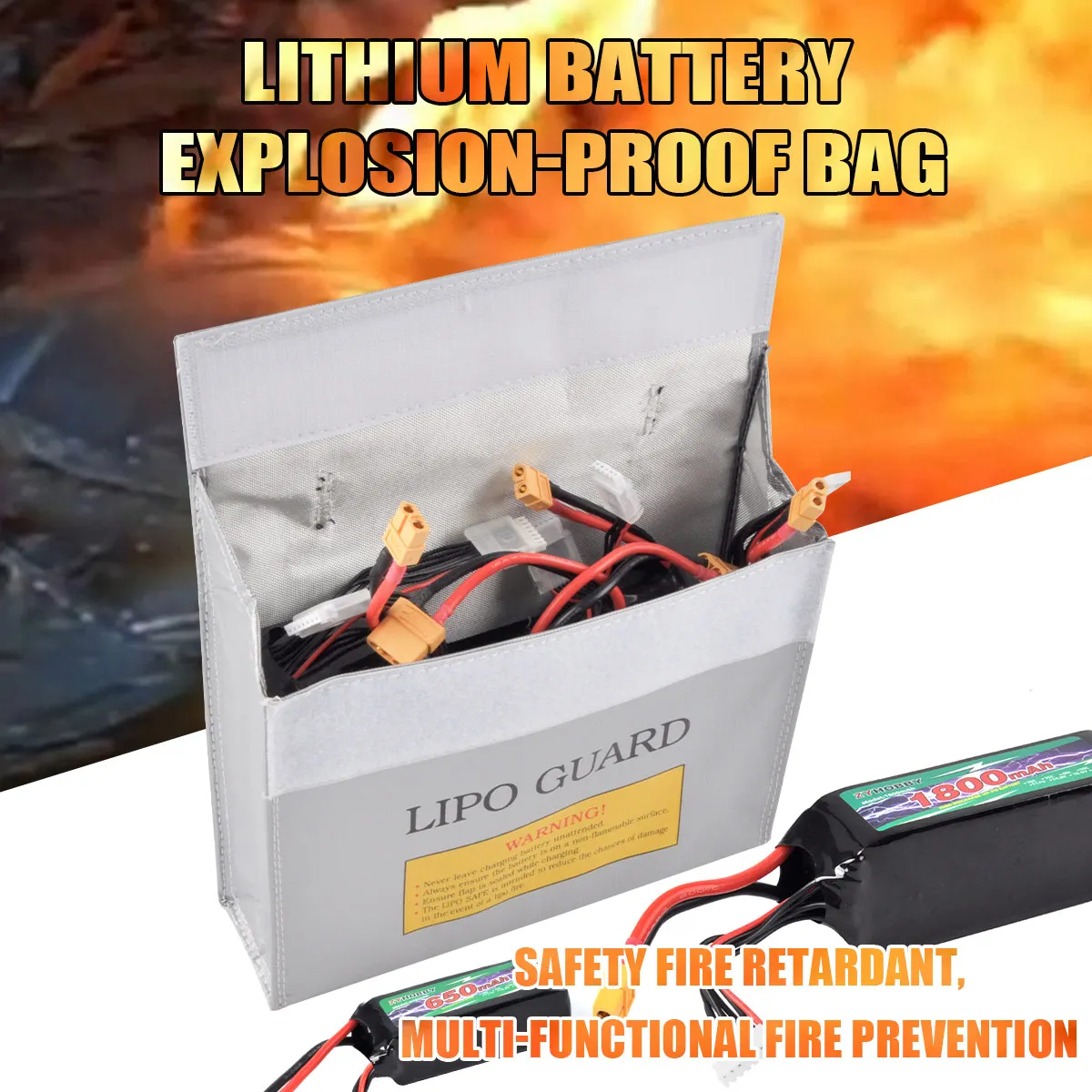 

Portable Fireproof & Waterproof Explosion-proof RC LiPo Battery Safety Bag Safe Guard Charge Sack