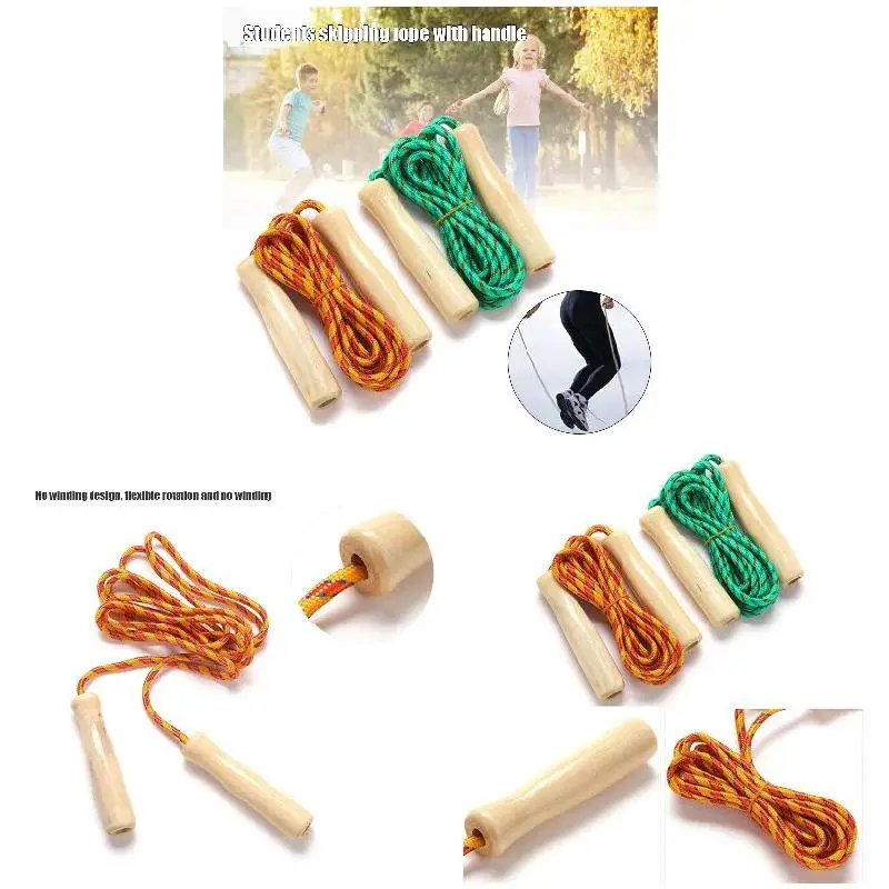 2.5M Skipping Rope Wooden Handle Skipping Rope Adjustable Children's Cotton Jump Rope For Students Fitness Training Sport Game gallery 4