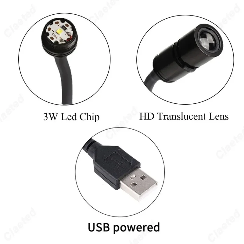 USB 플러그인 달 지구 프로젝션 조명, 3W LED 조명, 360 ° 회전, 홈 침실, 창의적인 분위기, 어린이 야간 조명