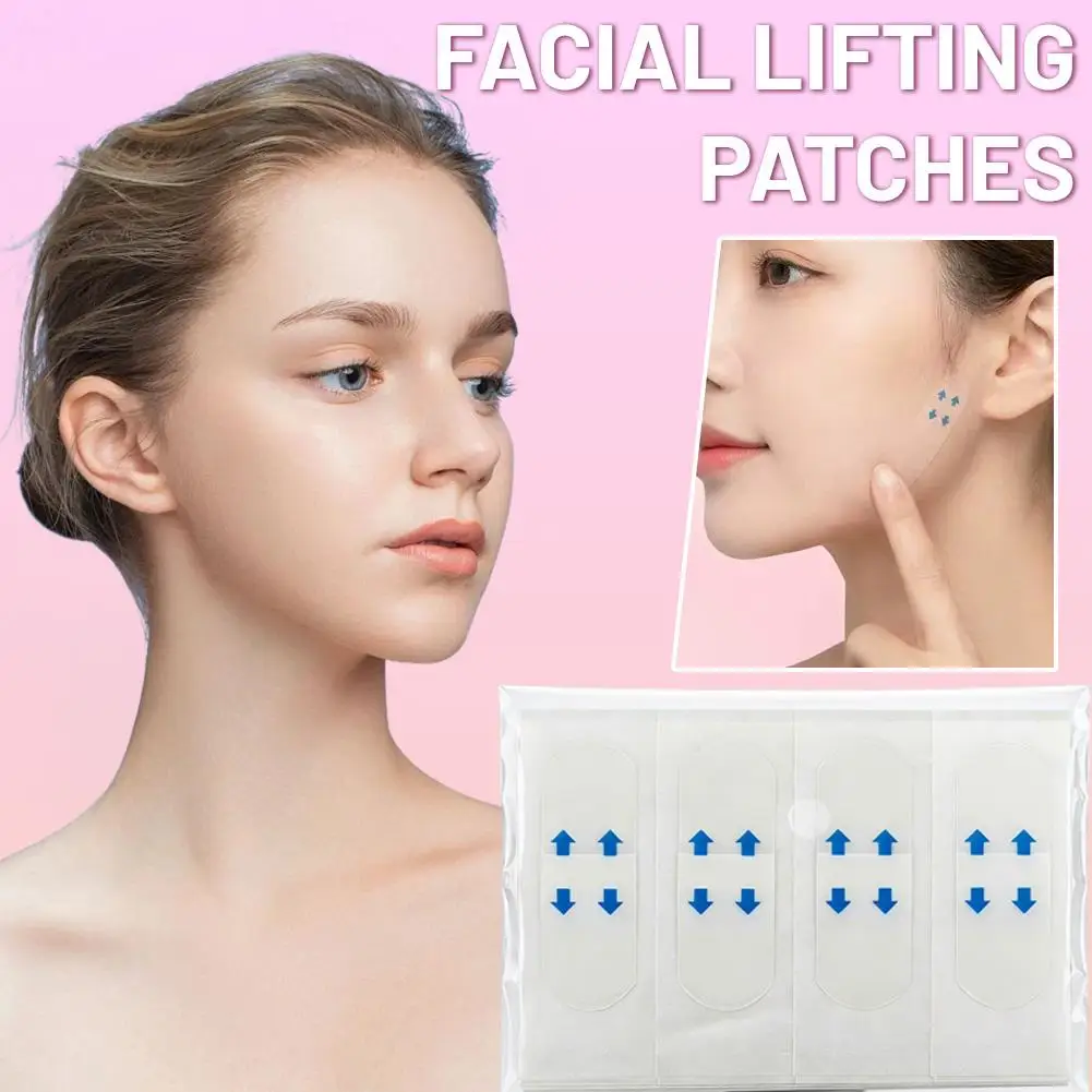 40/80/100pcs Invisible V-Shaped Face Lift Tape, Waterproof Breathable Chin Lifting Sticker, Transparent Face Tightening Makeup T