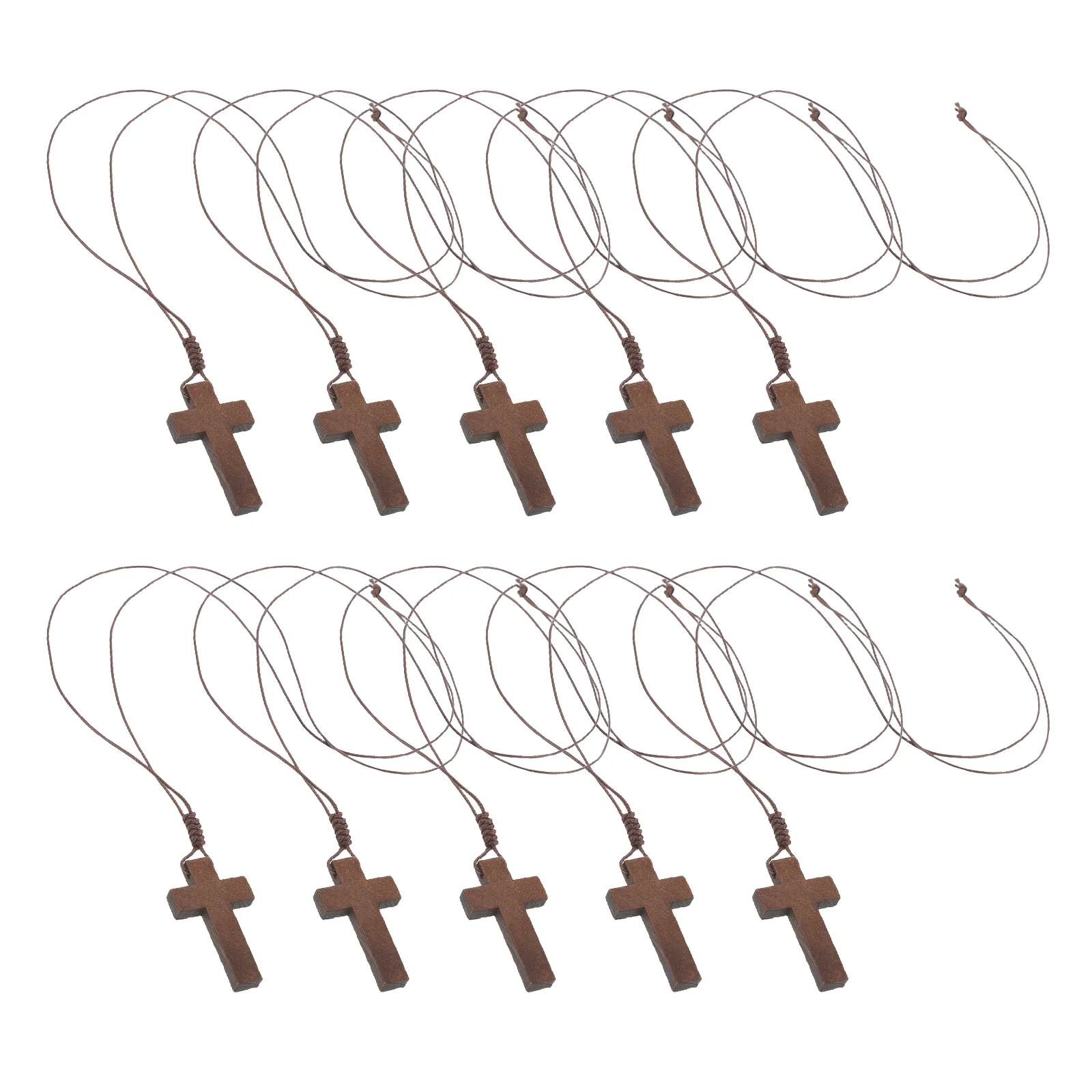 

10Pcs Wood Christian Pendant Handmade Religious Jewelry for Men Women Prayer Catholic Amulet Neck Jewelry