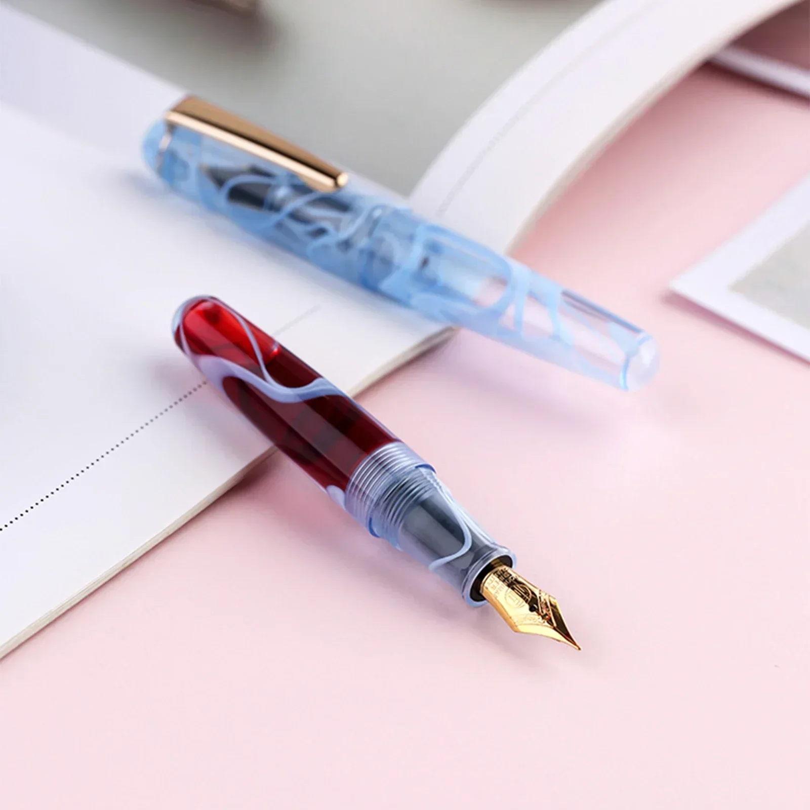 MAJOHN Q2 Acrylic Fountain Pen mini  portable Ink Pens for travel EF F nibs Cute gift pen for girls  office Writing supplies