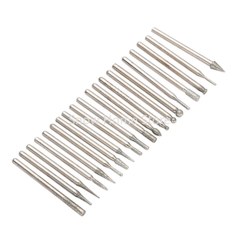 20 Sets of Diamond Grinding Heads, Needle Grinding Packaging Boxes, Steel Sand Grinding Needles, DIY Grinding and Carving Tools