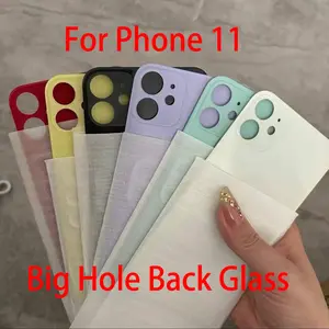Bilashmart Big Hole Back Glass Cover iPhone 11 Replacement Parts With Free GiftsTweezers+Engraving Knife+Alcohol Pads+Back Glue+Tools