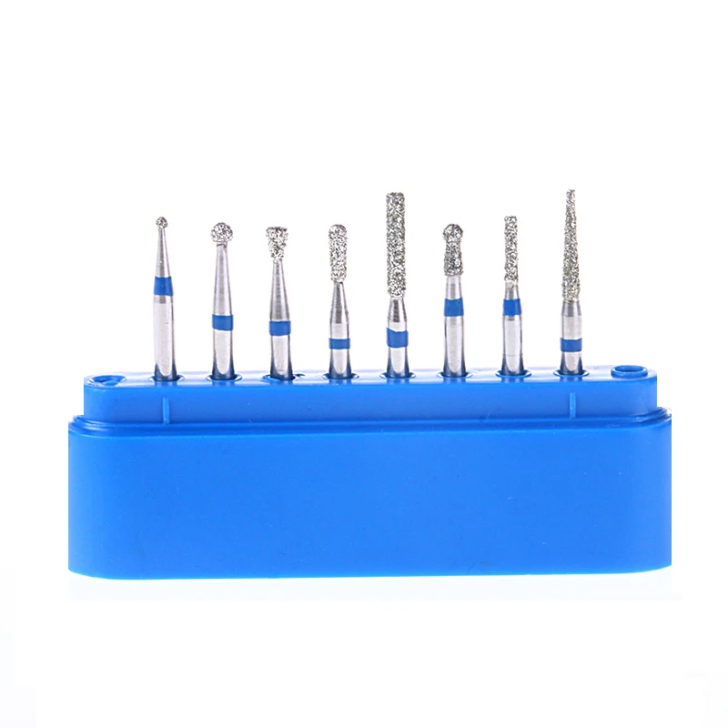 8Pcs Dental Diamond Burs Drill for High Speed Handpiece Dentist Burs Preparation Polishing Kit