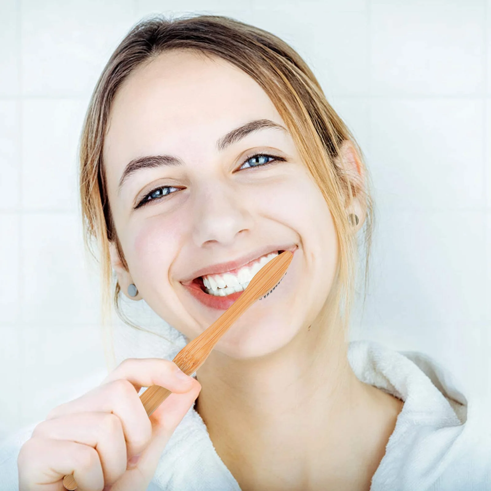 20 قطعة فرشاة أسنان بمقبض من الخيزران صديقة للبيئة قابلة للتحلل فرشاة سفر محمولة خفيفة الوزن قابلة لإعادة الاستخدام فرشاة أسنان خشبية #4