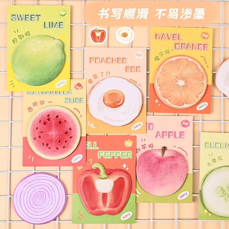 1/8 PCS Cute Kawaii Natural Fruits Sticky Note Memo Pad Office Planner Sticker Stationery School Supplies Decoration Adhesive