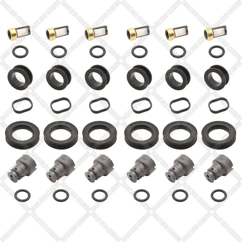 

6 set For Lexus GS300 IS300 SC300 Toyota Supra 3.0L 23250-46090 Fuel Injector Service Repair Kit Filters Orings Seals Grommets