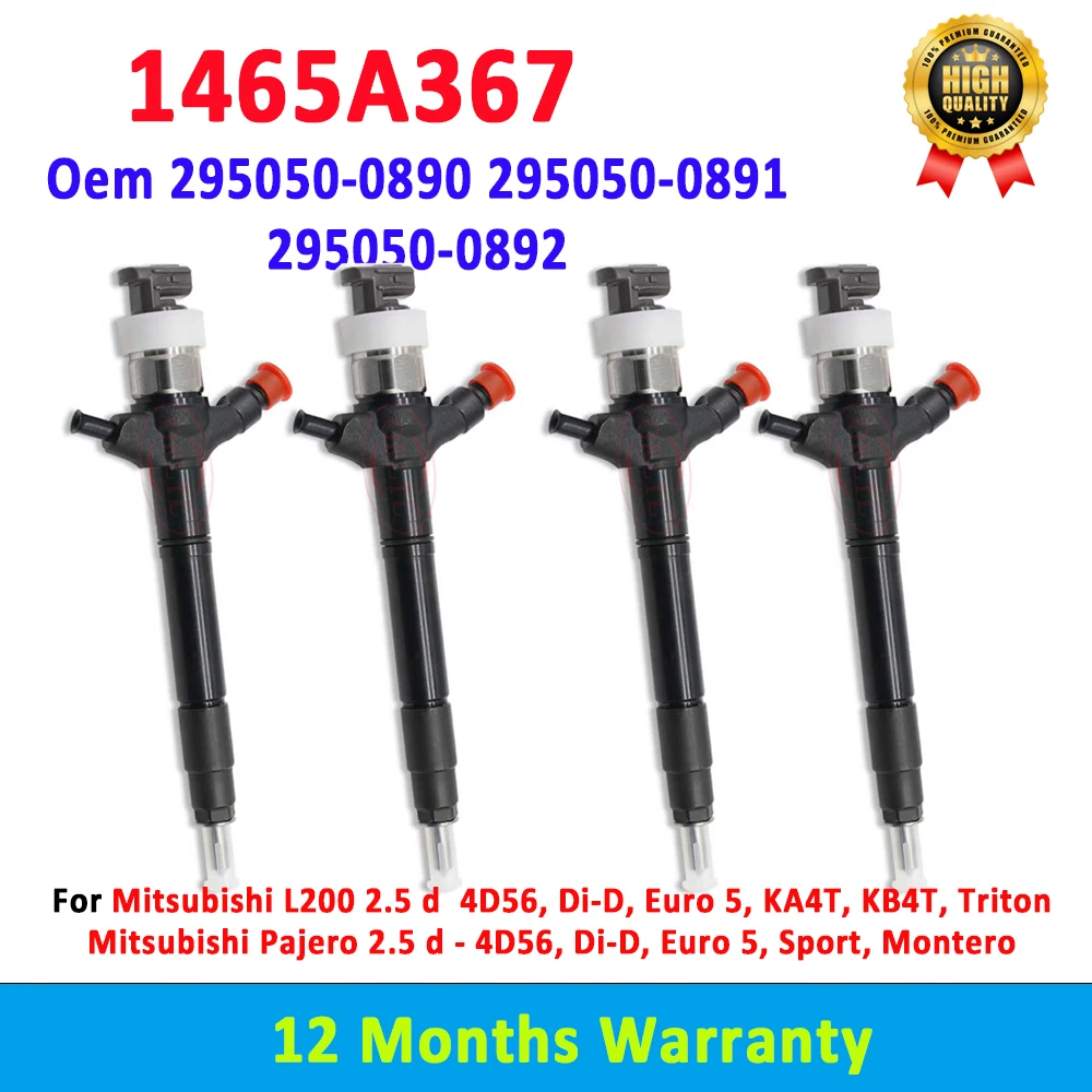 

4 PCS 1465A367 ORLTL 295050-0890 Common Rail Injector Nozzle 295050-0891 Diesel Injector 295050-0892 for Mitsubishi Pajero 2.5 d