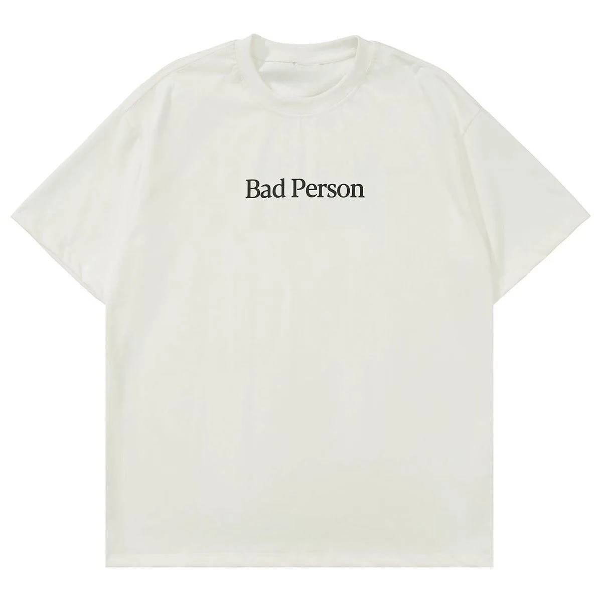 

Letter American Style Retro White Cotton T-Shirt, New Summer Couple Loose Printed Crew Neck Tee For Men And Women