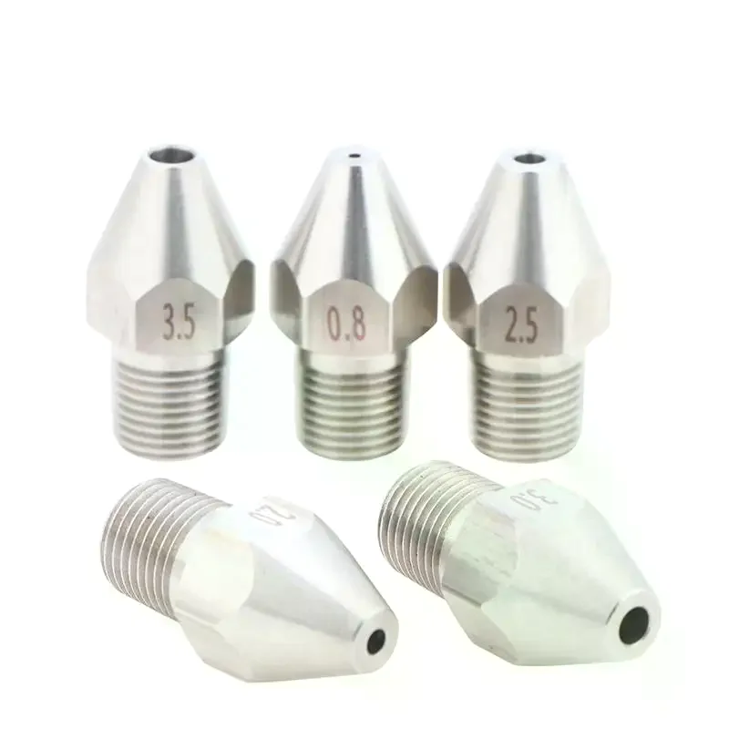 Stainless Steel Universal Linear Nozzle 0 Degree: Liquid Column Flow Tip High Pressure Cleaning Cutting Cone