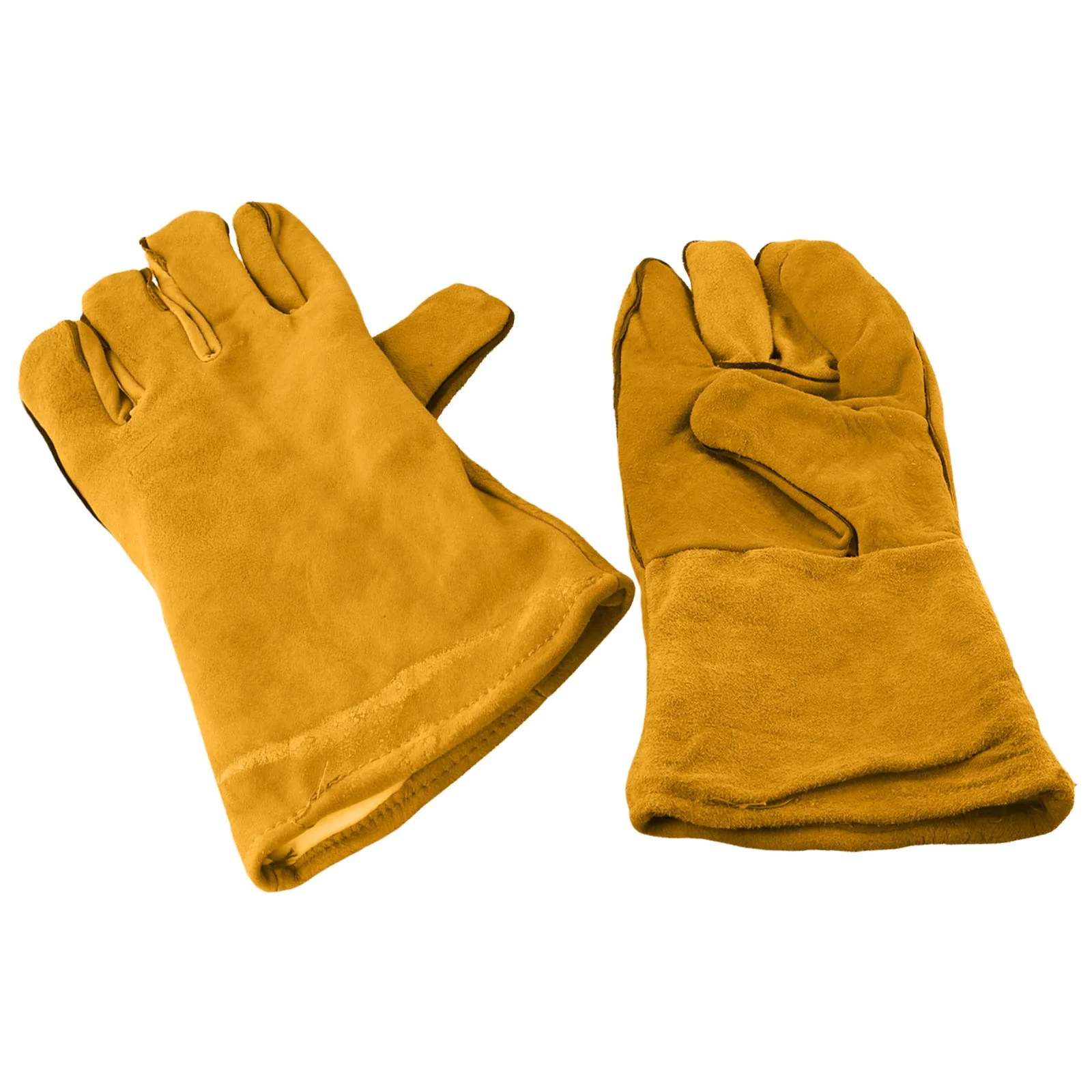 

1 Pair Of Cowhide Flame-retardant Welding Work Gloves Heat-proof Metal Welding Protector Anti-cut Fire Retardant Woodstove