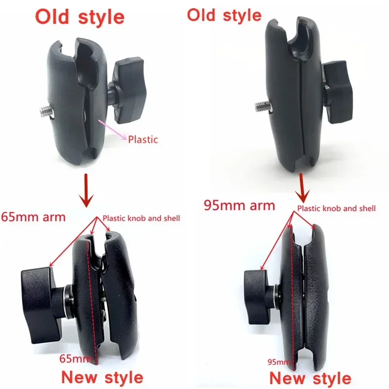 Arm Double Socket Arm for RAM with 1 Inch Ball Base Mount or 1.5 inch base Motorcycle Camera Extension Arm