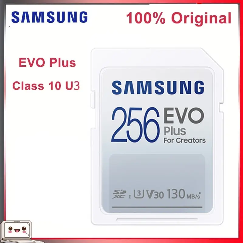 SAMSUNG High speed EVO Plus SD Card 130M/s Memory Card MicroSD 32GB 64GB 128GB 256GB C10 UHS-I 4K and FHD Video Camera SDXC SDHC