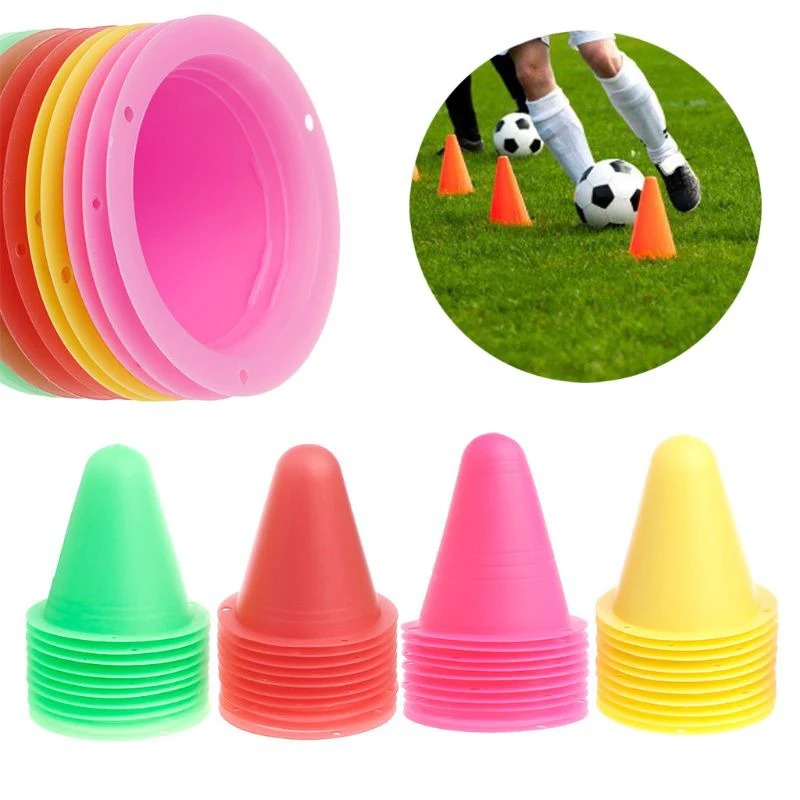 10pcs Roller Skate Marker Cones for Football, Slalom, and Soccer Training Equipmen