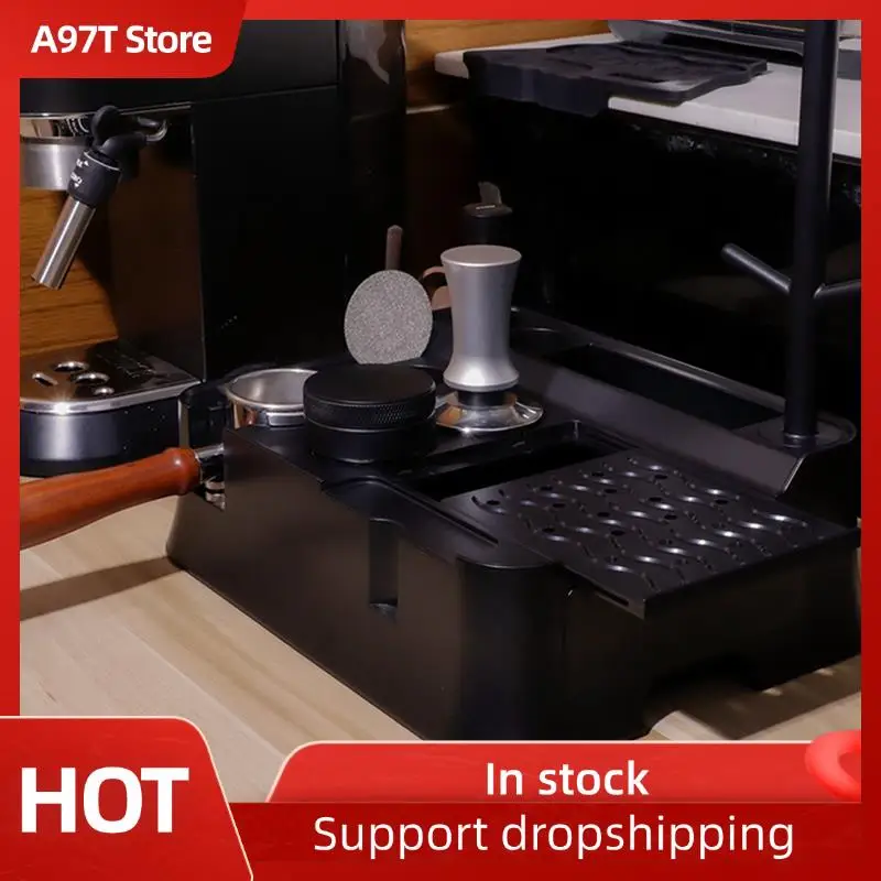 

A97T Espresso Tamping Station Espresso Organizer Box Coffee Filter Tamper Holder For Counter Top Coffee Tools Organzier
