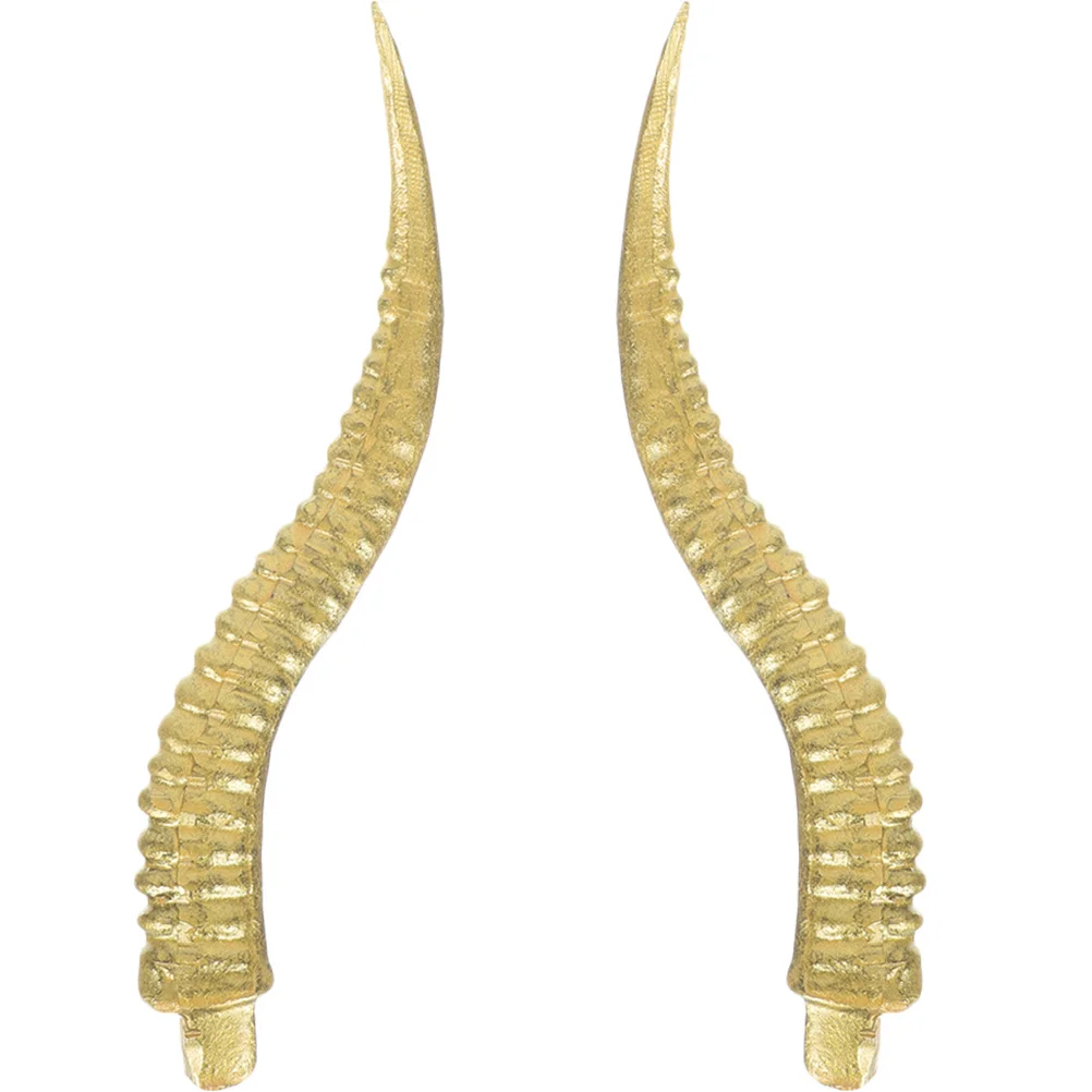 زوج واحد من عصابة رأس قرون الأغنام الاصطناعية DIY أغطية الرأس للحفلات التنكرية وإكسسوارات غطاء الرأس للهالوين قرون كوسبلاي