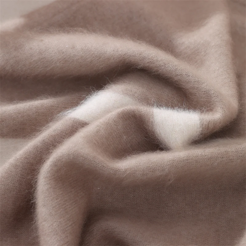 2025Newฤดูใบไม้ร่วงฤดูหนาวผู้หญิง100% Mink Cashmereเสื้อกันหนาวเต่าคอPullover Basicสบายๆด้านล่างอบอุ่นเสื้อผ้าMink Cashmere